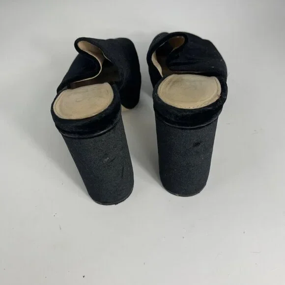 Shellys London “Dalia” Black Velvet Chunky Heel Sandals – Women’s Size 38 - Picture 5 of 9